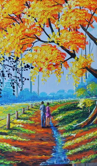 Quadro Paisagem Caminho da Felicidade Presente de Natal