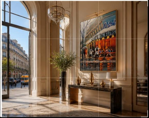 Quadro Paisagem Urbana París Café de Flore Presente de Natal