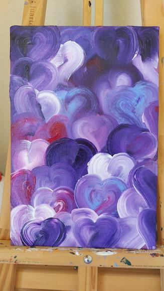 Quadro para Casa Abstrato Moderno Corações Presente de Natal