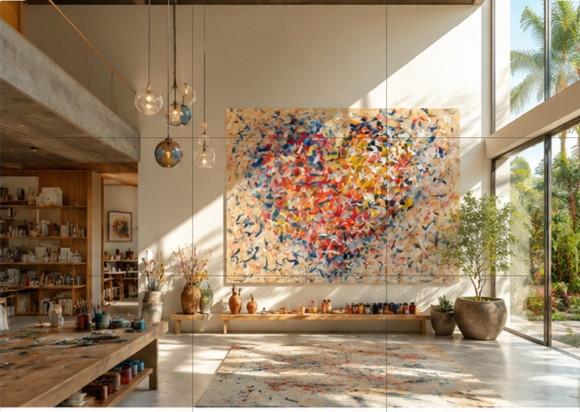 Quadro para Casa Decorativo para Sala Pintura Tela Coração