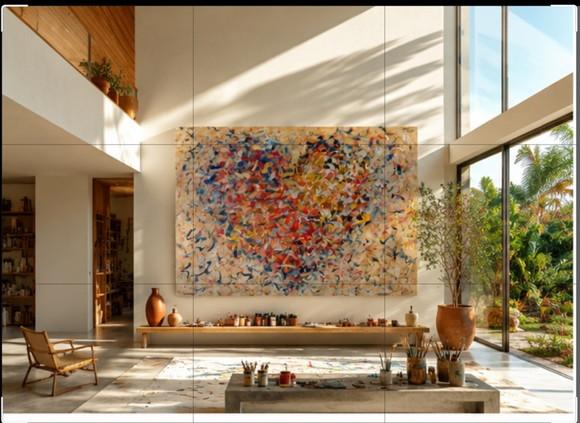 Quadro para Casa Decorativo para Sala Pintura Tela Coração