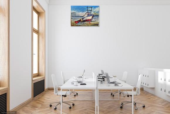 Quadro para Quarto e Sala Tela Mar Praia Barcos Black Friday