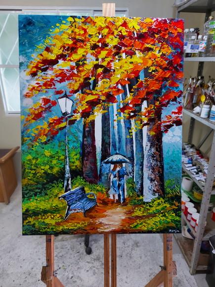 Quadro para Sal Pintura Tela Caminho Love Casal Black Friday