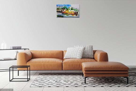 Quadro para Sala Animais Patos no Lago Presente de Natal