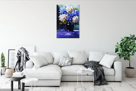 Quadro para Sala e Quarto Hortênsias Presente de Natal