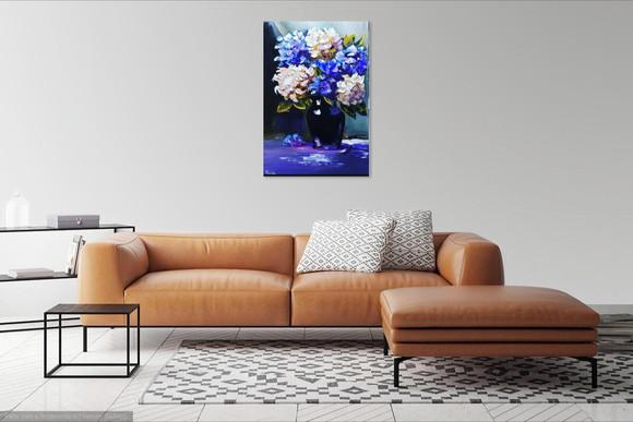 Quadro para Sala e Quarto Hortênsias Presente de Natal
