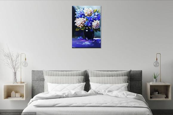 Quadro para Sala e Quarto Hortênsias Presente de Natal