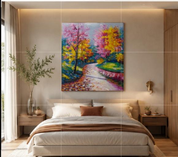 Quadro para Sala e Quarto Pintura Paisagem Presente de Natal