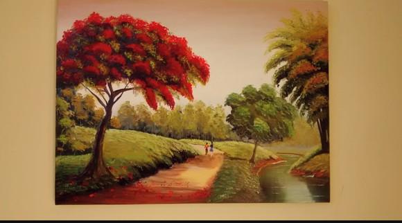 Quadro para Sala e Quarto Pintura Paisagem Presente de Natal