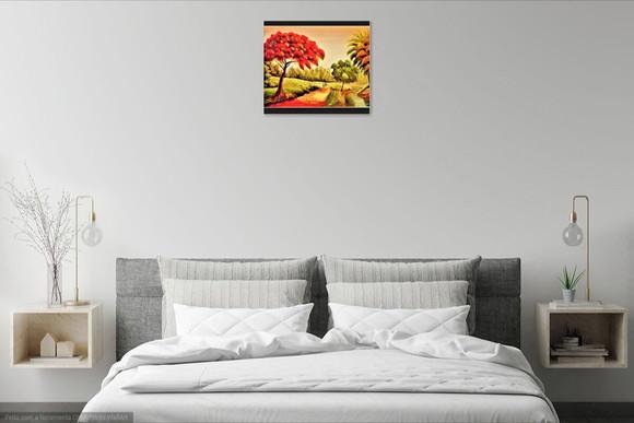 Quadro para Sala e Quarto Pintura Paisagem Presente de Natal
