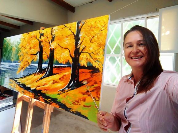 Quadro para Sala e Quarto Pintura Paisagem Presente de Natal