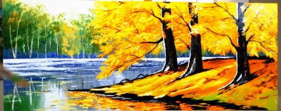 Quadro para Sala e Quarto Pintura Paisagem Presente de Natal