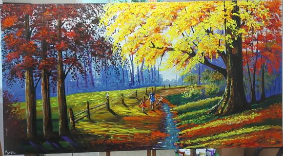 Quadro para Sala e Quarto Pintura Paisagem Presente de Natal