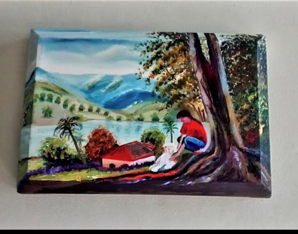 Quadro para Sala e Quarto Pintura Paisagem Presente de Natal