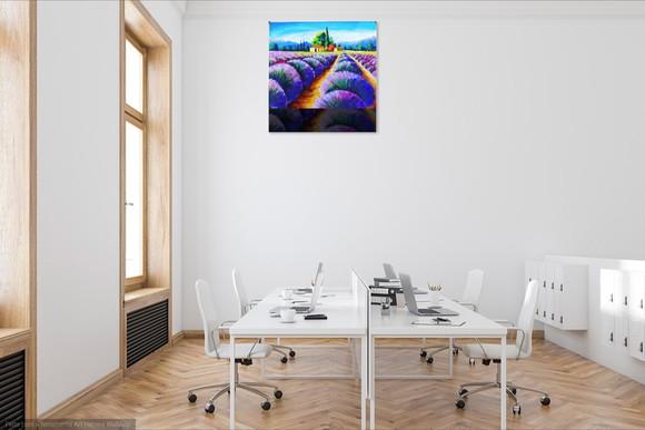 Quadro para Sala Paisagem Campo de Lavanda Presente de Natal