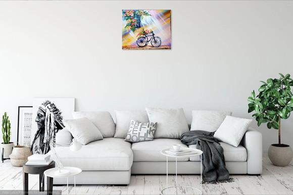 Quadro para Sala Pintura Bike Ciclista Esporte Black Friday