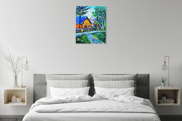 Quadro para Sala Pintura Caminho Passarinhos Black Friday