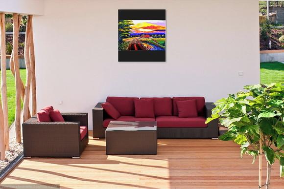 Quadro para Sala Pintura em Tela Paisagem Gado no Pasto