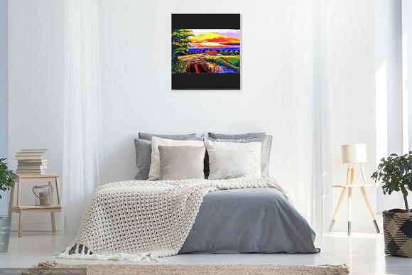 Quadro para Sala Pintura em Tela Paisagem Gado no Pasto
