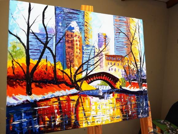 Quadro para Sala Pintura Eua Central Park Black Friday
