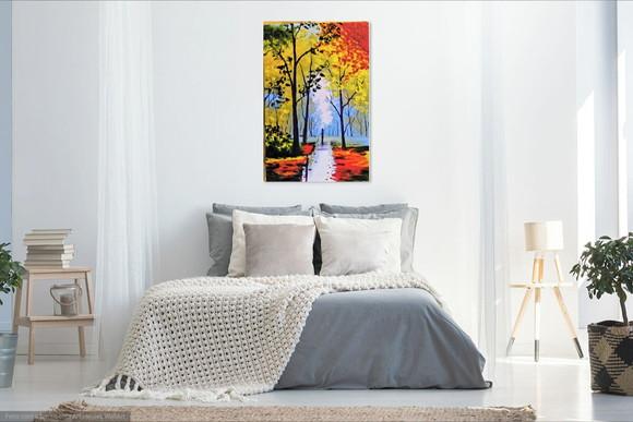 Quadro para Sala Pintura Paisagem Caminhada Black Friday