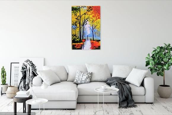 Quadro para Sala Pintura Paisagem Caminhada Black Friday