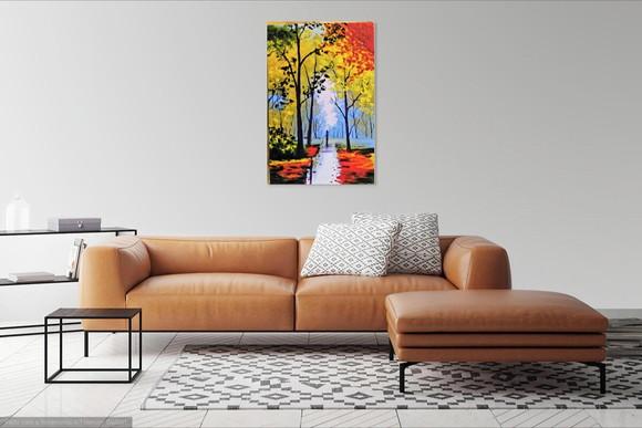 Quadro para Sala Pintura Paisagem Caminhada Black Friday