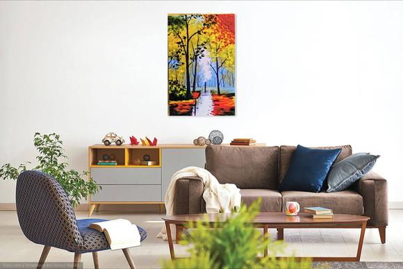 Quadro para Sala Pintura Paisagem Caminhada Black Friday