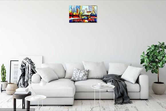 Quadro para Sala Pintura Tela Central Park Presente de Natal