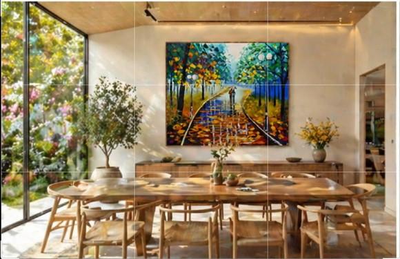 Quadro para Sala Pintura Tela Chove Chuva Presente de Natal