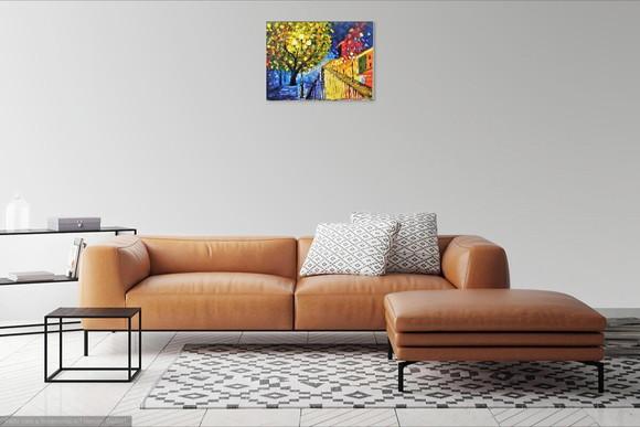 Quadro para Sala Pintura Tela Paisagem Urbana Black Friday