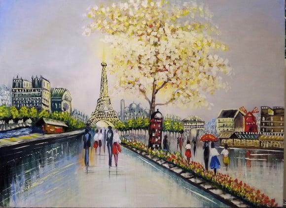 Quadro para Sala Pintura Urbana França París Black Friday