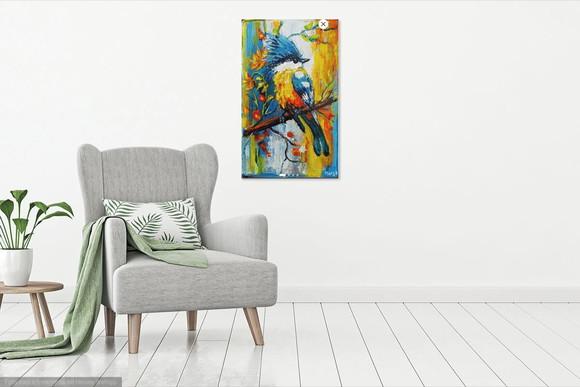 Quadro Passarinho Ave Amo Animais Natureza Presente de Natal