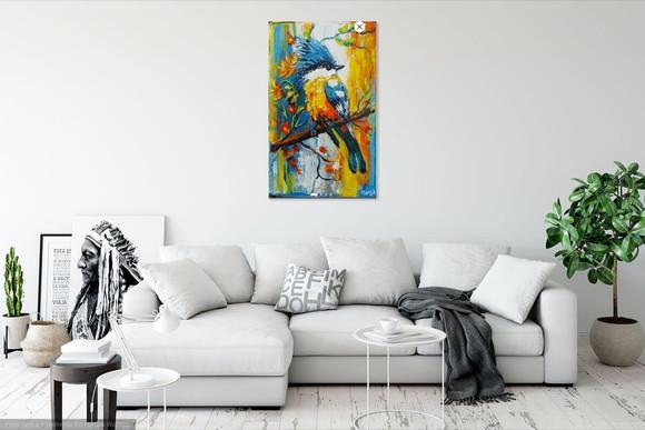 Quadro Passarinho Ave Amo Animais Natureza Presente de Natal
