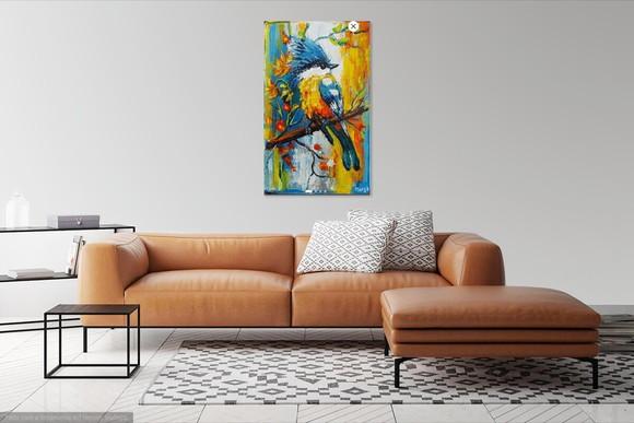 Quadro Passarinho Ave Amo Animais Natureza Presente de Natal