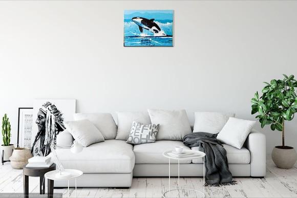 Quadro Pintura em Tela Animal Mar Peixe Fish Baleia Orca