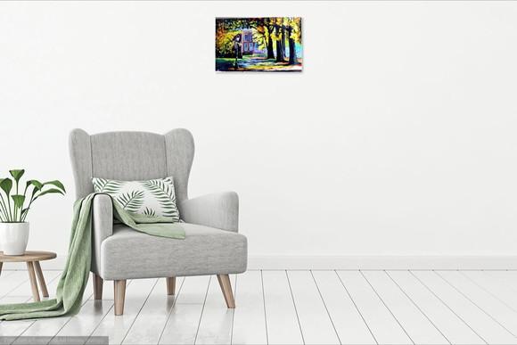 Quadro Pintura em Tela Paisagem Casa na Fazenda Black Friday
