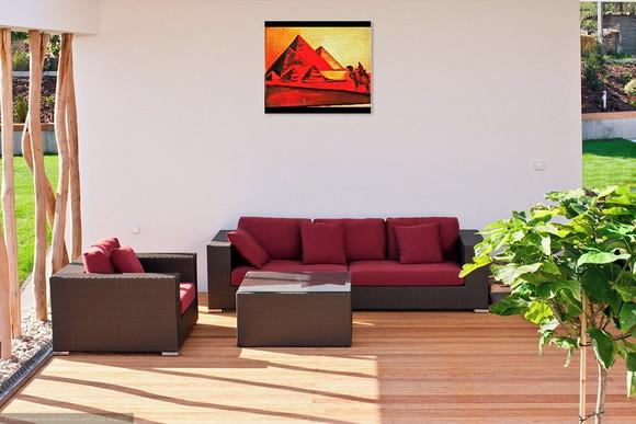 Quadro Pintura em Tela Pirâmides do Egito Presente de Natal