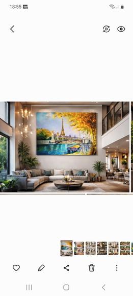Quadro Pintura em Tela Ponte Alexandre Iii Presente de Natal