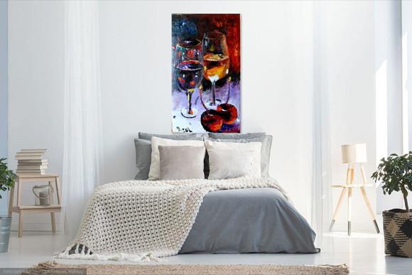 Quadro Pintura em Tela Vinho Cozinha Gourmet Restaurante