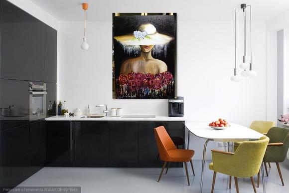 Quadro Pintura para Sala e Quarto Mulher Woman Black Friday