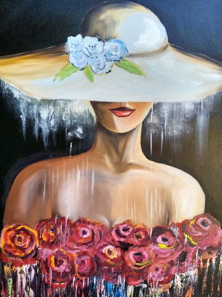 Quadro Pintura para Sala e Quarto Mulher Woman Black Friday