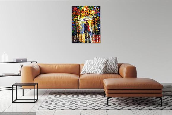 Quadro Pintura Tela Paisagem Abstrato Moderno Beijo Quente