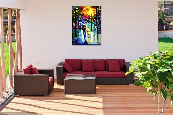 Quadro Pintura Tela Urbana Abstrato Moderno Pai Black Friday