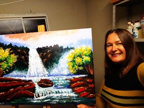Quadro Sala e Quarto Paisagem Cachoeira Presente de Natal