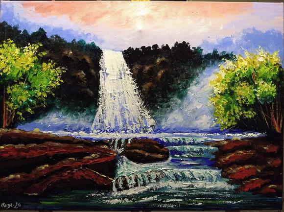 Quadro Sala e Quarto Paisagem Cachoeira Presente de Natal