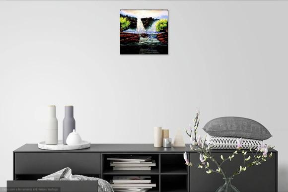 Quadro Sala e Quarto Paisagem Cachoeira Presente de Natal