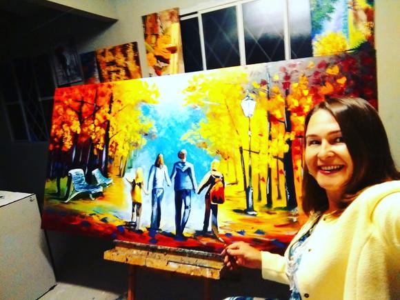 Quadro Sala e Quarto Parque Família Feliz Presente de Natal