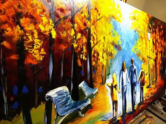 Quadro Sala e Quarto Parque Família Feliz Presente de Natal