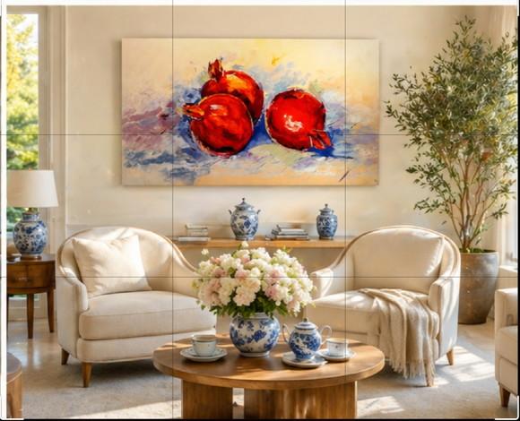 Quadro Sala Jantar Cozinha Gourmet Romãs Presente de Natal